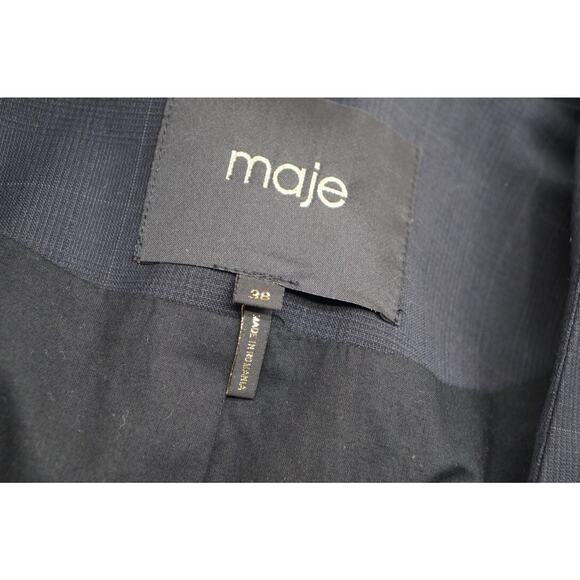 MAJE Women's Dulk Black Leather Trim Pant Suit size 38 Pants size 30 - Picture 12 of 13